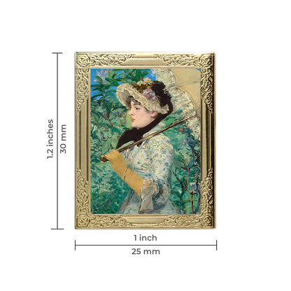 Spring by Edouard Manet Art Frame Pin - Museum Souvenir Fine Art Lapel Pin