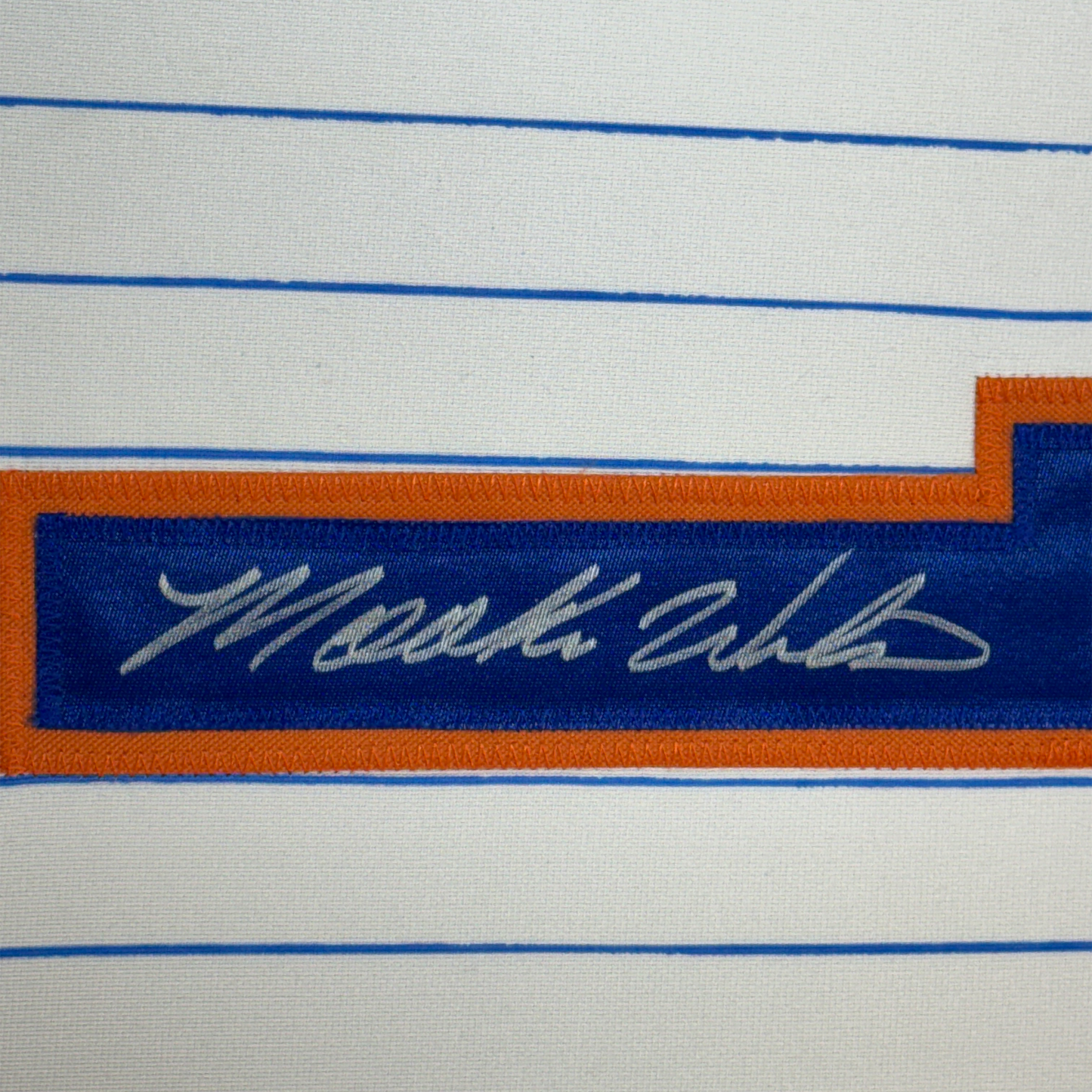 Framed Autographed/Signed Mookie Wilson 35x39 New York Pinstripe Baseball Jersey JSA COA