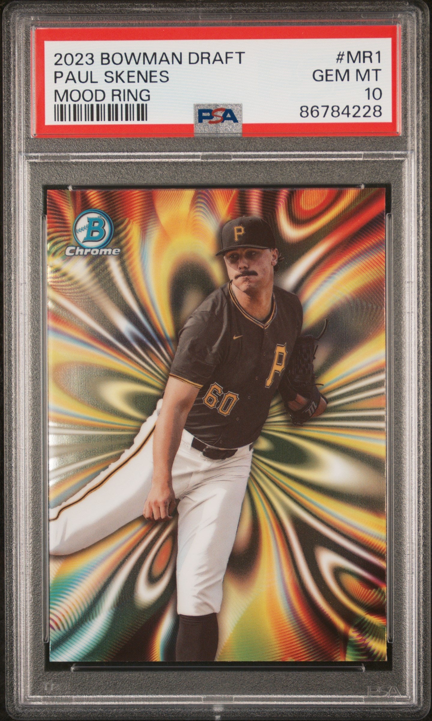 Graded 2023 Topps Bowman Draft Paul Skenes #MR1 Mood Ring Rookie RC Baseball Card PSA 10 Gem Mint