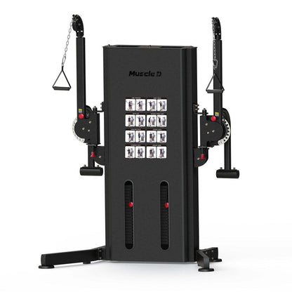 Megatron Multi-Functional Trainer - Muscle D Fitness - Selectorized Weight Adjustment - Adjustable Arms - Single Handle Attachments