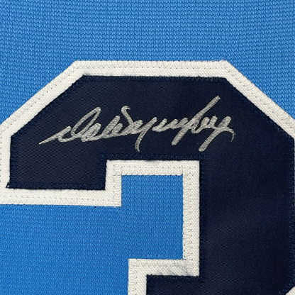 Framed Autographed/Signed Dale Murphy 35x39 Atlanta Light Blue Baseball Jersey PSA/DNA COA
