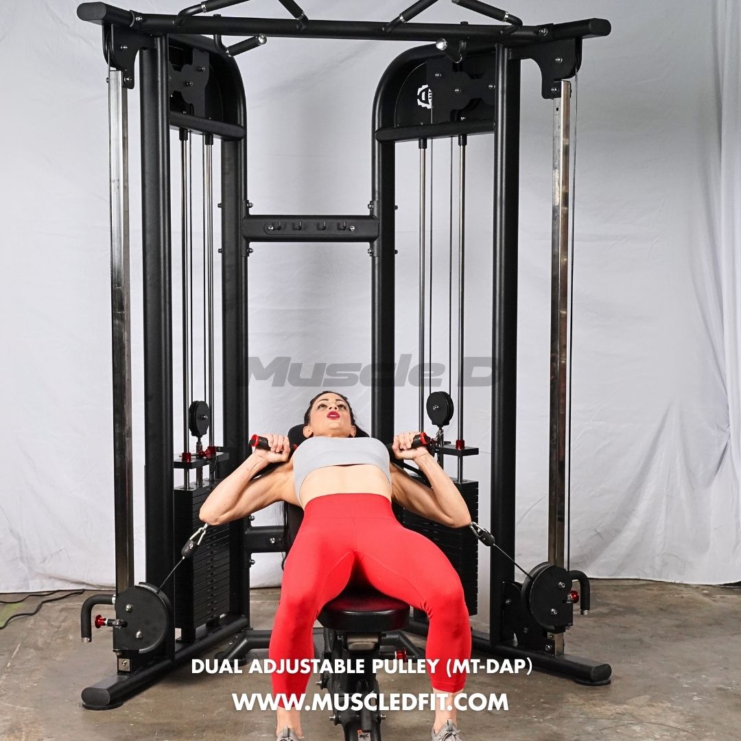 Muscle D Fitness Dual Adjustable Pulley – Two Stack Cable Machine