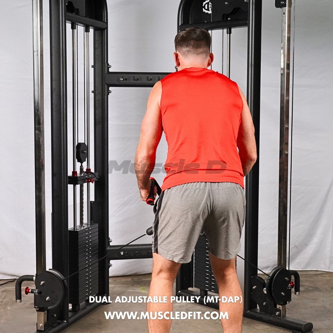 Muscle D Fitness Dual Adjustable Pulley – Two Stack Cable Machine