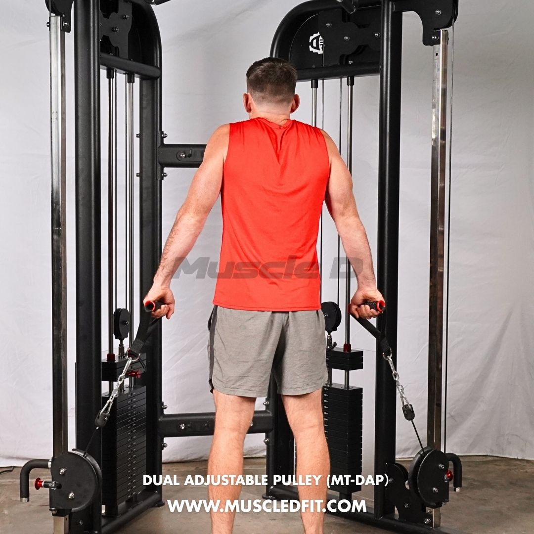 Muscle D Fitness Dual Adjustable Pulley – Two Stack Cable Machine