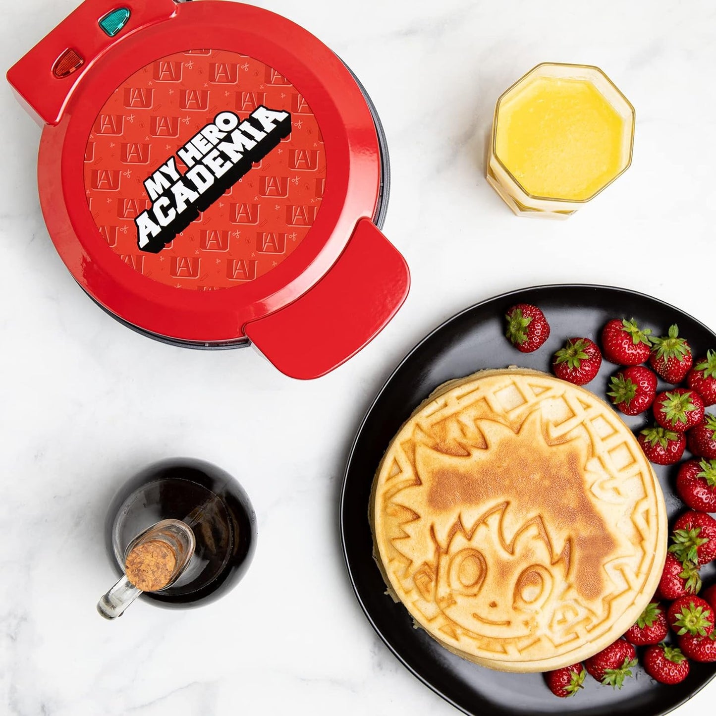 Uncanny Brands My Hero Academia Waffle Maker - Izuku Midoriya on Your Waffles - Waffle Iron