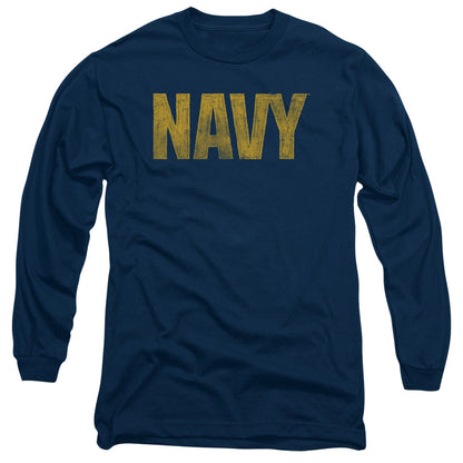 Navy Logo Mens Long Sleeve Shirt Navy Officially Licensed
