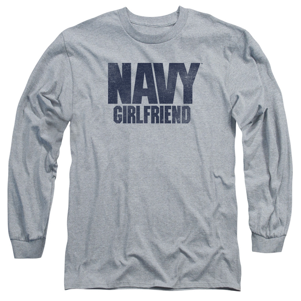 Navy Girlfriend Mens Long Sleeve Shirt Athletic Heather Officially Licensed