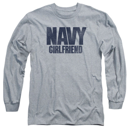 Navy Girlfriend Mens Long Sleeve Shirt Athletic Heather Officially Licensed