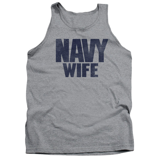 Navy Wife Mens Tank Top Shirt Athletic Heather Officially Licensed