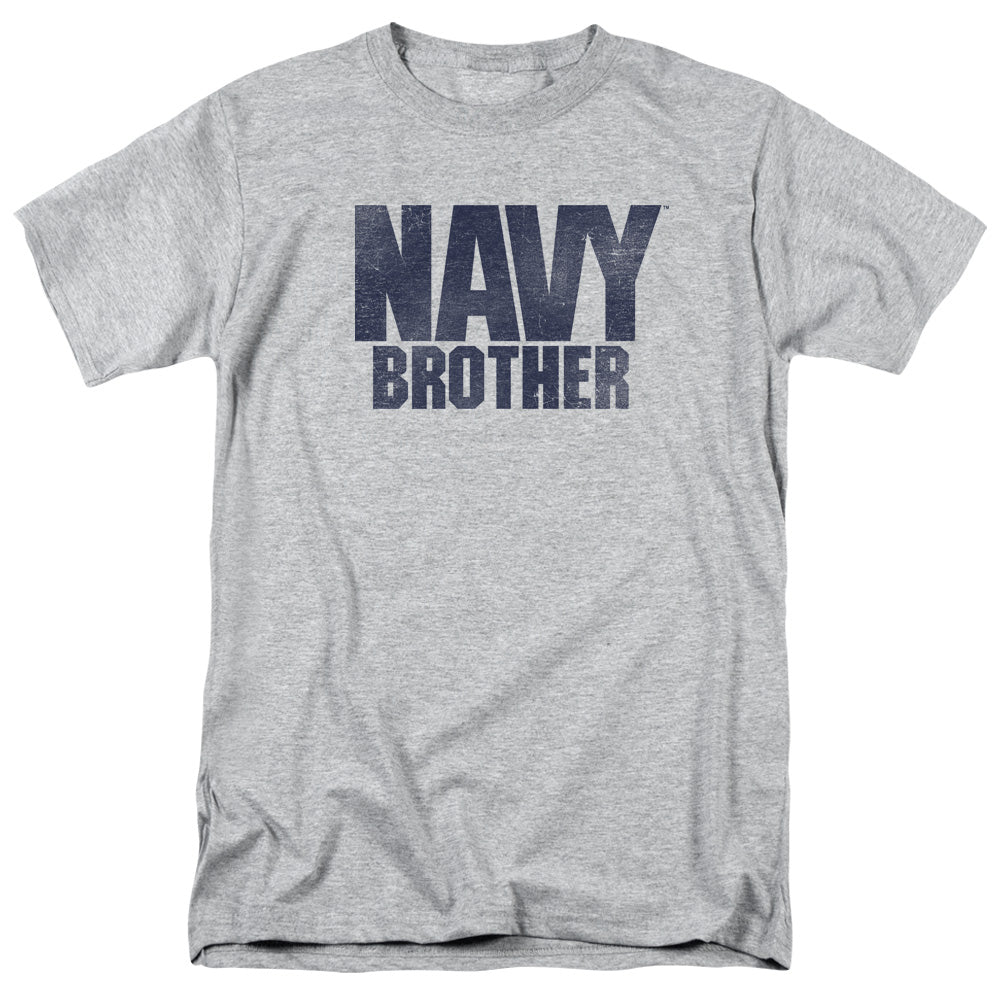Navy Brother Mens T Shirt Athletic Heather Officially Licensed
