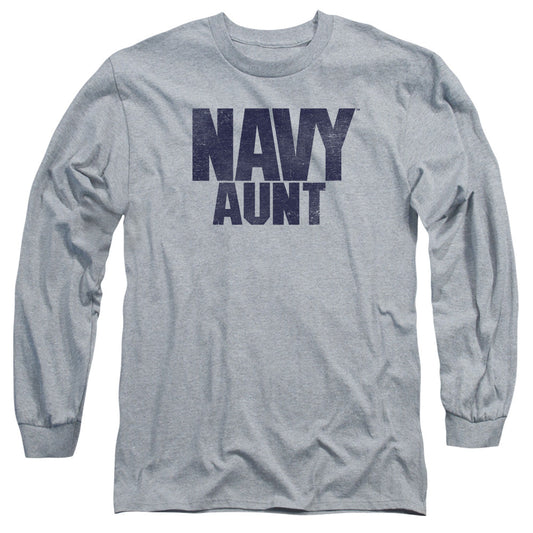 Navy Aunt Mens Long Sleeve Shirt Athletic Heather Officially Licensed