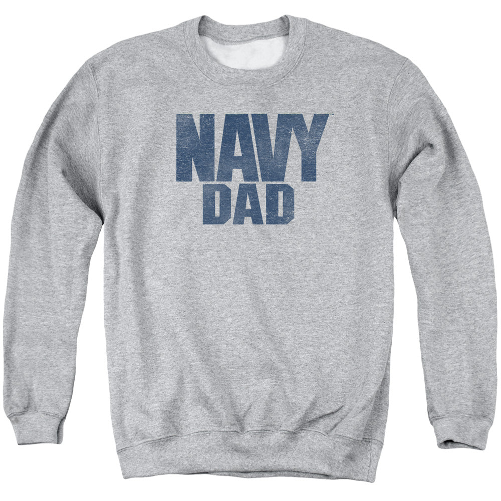 Navy Navy Dad Mens Crewneck Sweatshirt Athletic Heather Officially Licensed