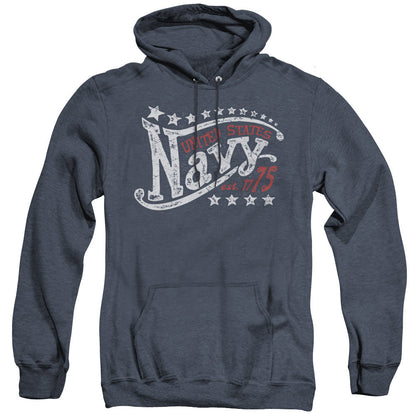 Navy Stars Mens Heather Hoodie Navy Officially Licensed