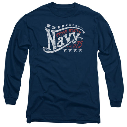 Navy Stars Mens Long Sleeve Shirt Navy Officially Licensed