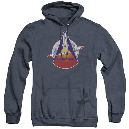 Nasa Sts 1 Mission Patch Mens Heather Hoodie Navy Officially Licensed