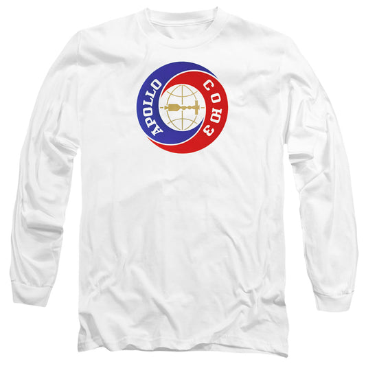 Nasa Apollo Soyuz Mens Long Sleeve Shirt White Officially Licensed