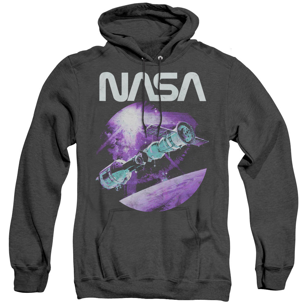 Nasa Come Together Mens Heather Hoodie Black Officially Licensed