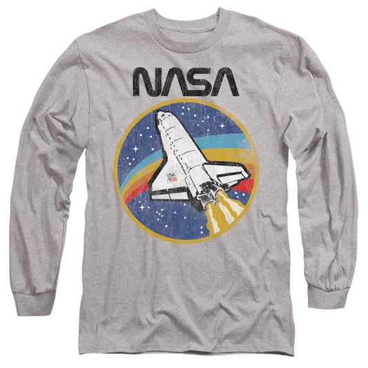 Nasa Shuttle Mens Long Sleeve Shirt Athletic Heather Officially Licensed