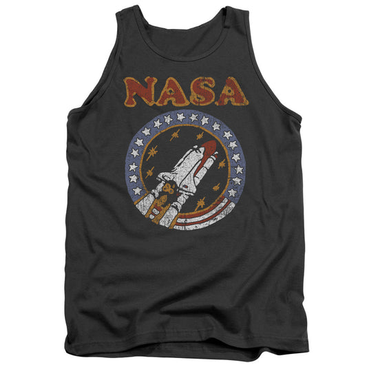 Nasa Retro Shuttle Mens Tank Top Shirt Charcoal Officially Licensed
