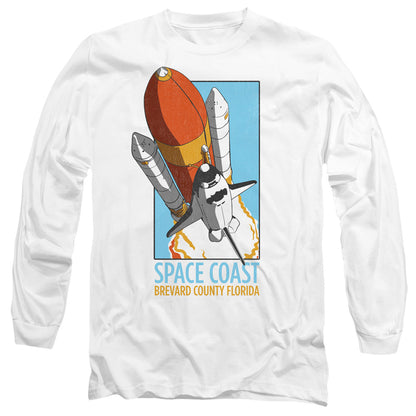 Nasa Space Coast Mens Long Sleeve Shirt White Officially Licensed