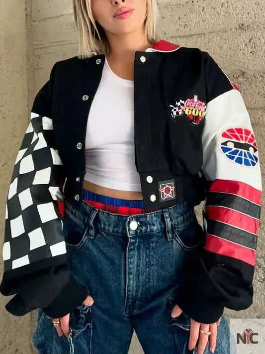 NASCAR Coca Cola 600 Black Cropped Jacket