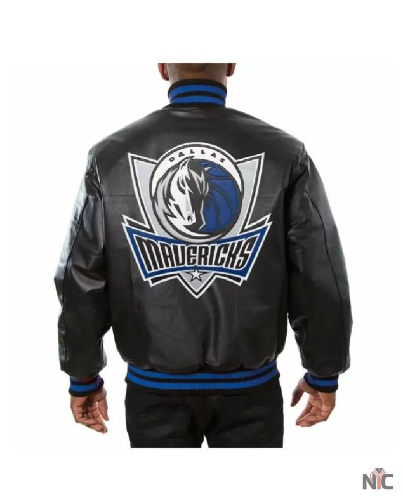 NBA Dallas Mavericks Jeff Hamilton Black Leather Jacket