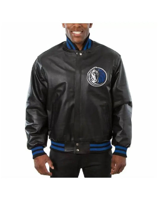 NBA Dallas Mavericks Jeff Hamilton Black Leather Jacket
