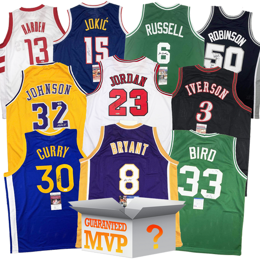MVPs Autographed/Signed Basketball Jersey Mystery Box with PSA JSA or Beckett COA