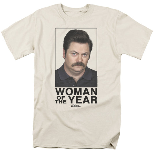 Parks And Rec Woman Of The Year Mens T Shirt Cream Officially Licensed