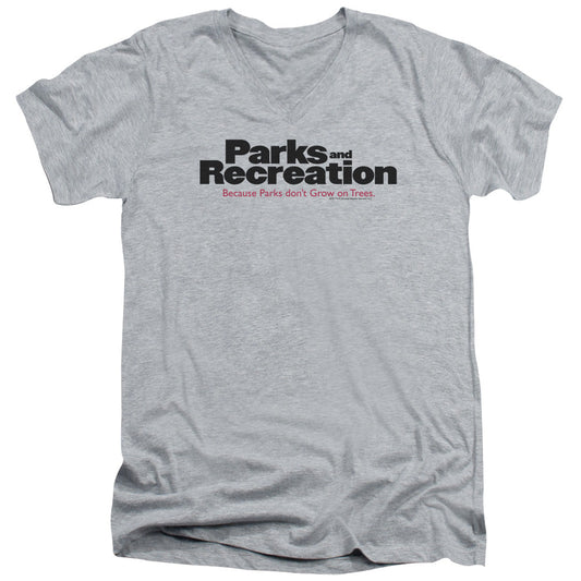 Parks And Rec Logo S S Adult V Neck Athletic Heather