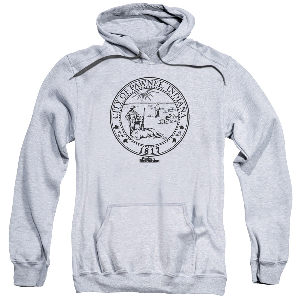 Parks And Rec Pawnee Seal Mens Hoodie Athletic Heather