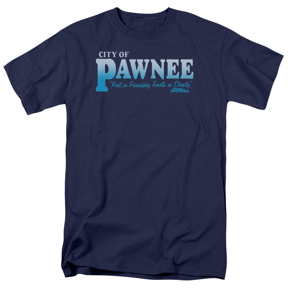 Parks And Rec Pawnee Mens T Shirt Navy Officially Licensed