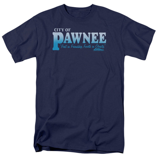Parks And Rec Pawnee Mens T Shirt Navy Officially Licensed