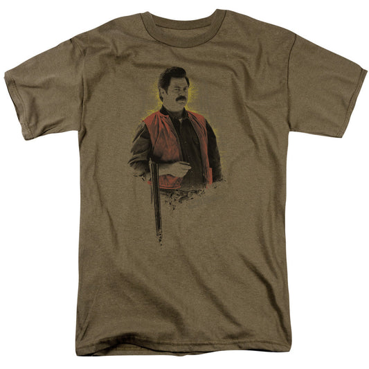 Parks And Rec To The Hunt Mens T Shirt Safari Green Officially Licensed
