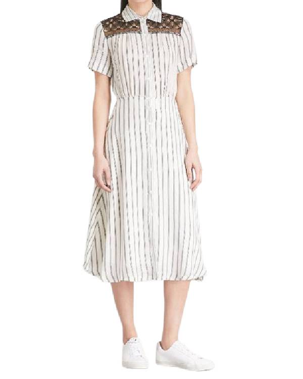 NBC News Daily Savannah Sellers Striped Shirt Dress