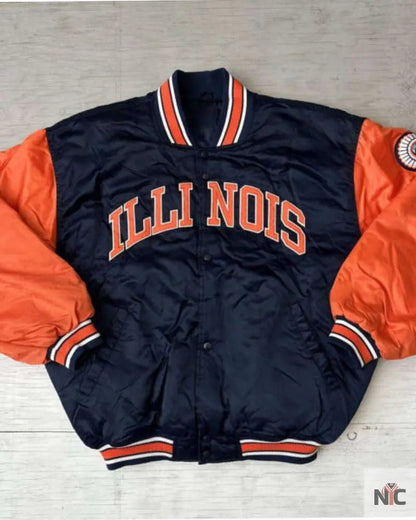 NCAA University Of Illinois Satin Jacket