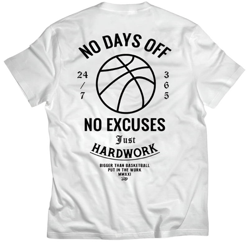 No Days Off - T-Shirt - White