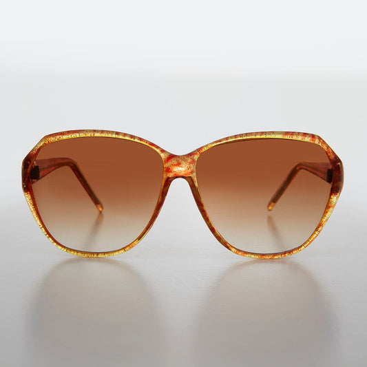 Round Oversized Colorful Butterfly Vintage Sunglass - Nessa