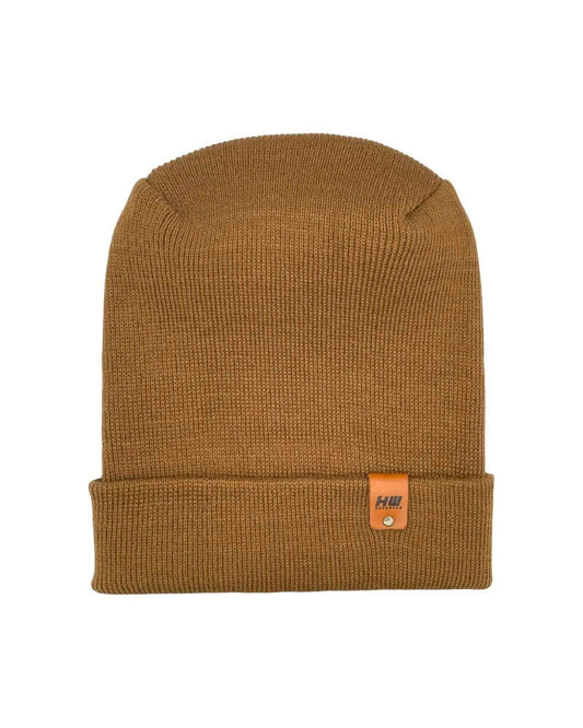 NEW HAAKWEAR H-Stitch Cuffed Beanie - Patented Design, Made in USA - Camel Brown