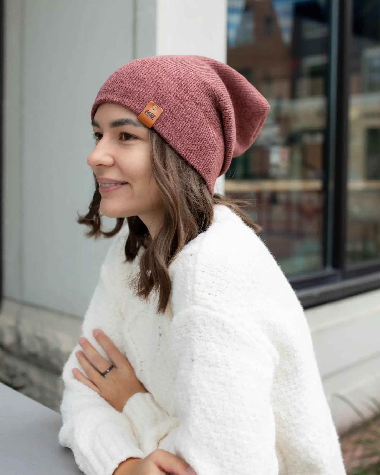 NEW HAAKWEAR H-Stitch Cuffed Beanie - Designed and Made in USA (Patented Design) - Rusty Burgundy