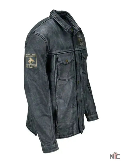 NFR 2024 Las Vegas Grey Leather Jacket
