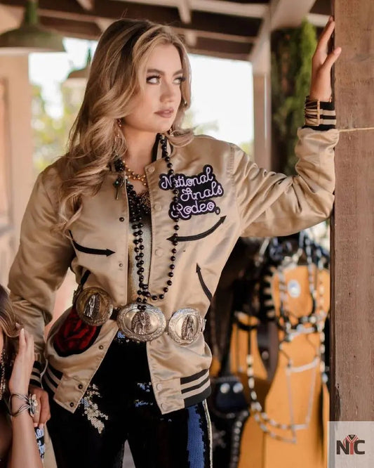 NFR Golden Silk Bomber Jacket