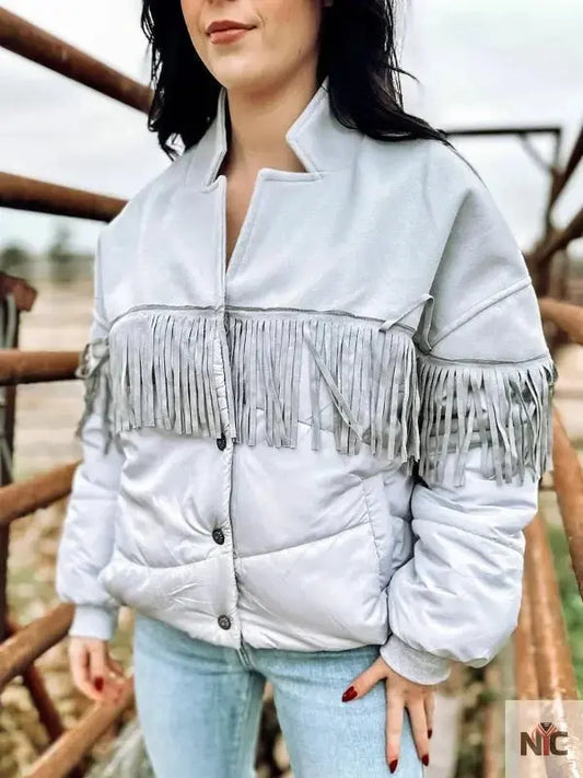 NFR Las Vegas 2024 Silver Bomber Jacket