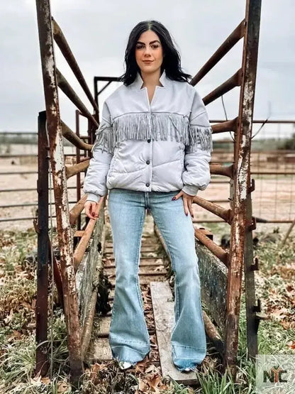 NFR Las Vegas 2024 Silver Bomber Jacket