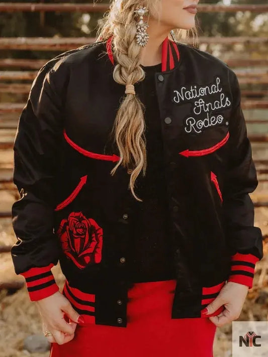 NFR Las Vegas Black Varsity Bomber Jacket