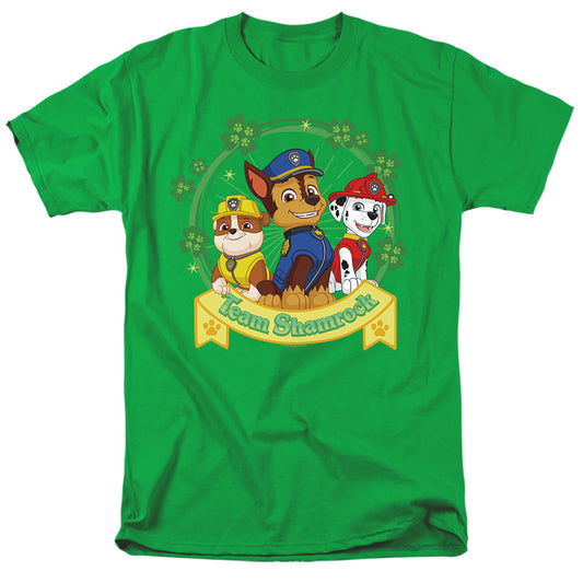 Paw Patrol St. Patrick'S Day Team Shamrock Mens T Shirt Kelly Green Officially Licensed
