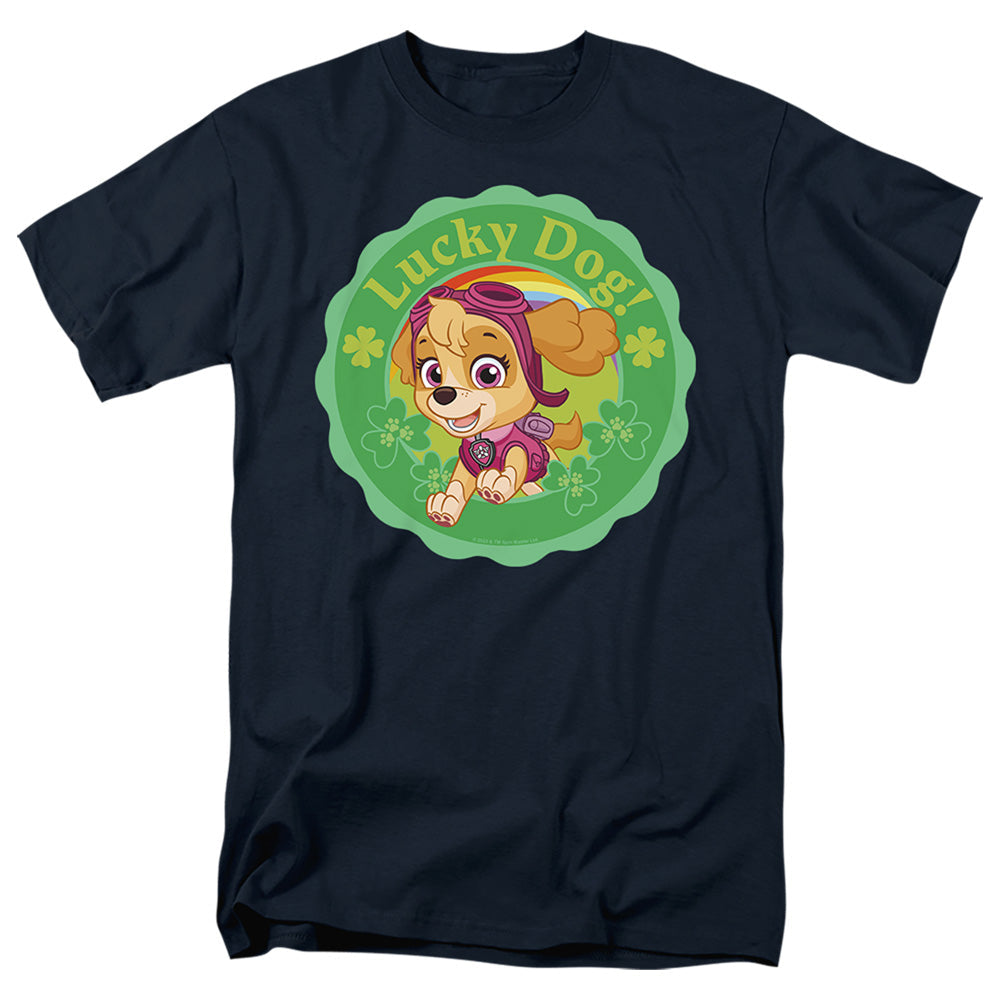 Paw Patrol St. Patrick'S Day Lucky Dog Mens T Shirt Navy Officially Licensed