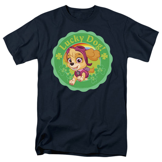 Paw Patrol St. Patrick'S Day Lucky Dog Mens T Shirt Navy Officially Licensed