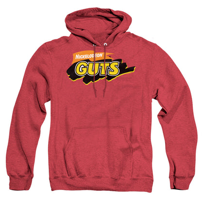 Nickelodeon Guts Guts Logo Mens Heather Hoodie Red Officially Licensed