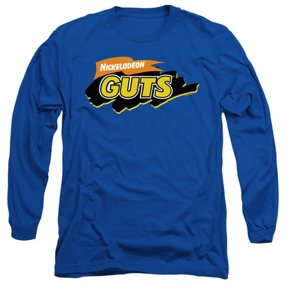Nickelodeon Guts Guts Logo Mens Long Sleeve Shirt Royal Blue Officially Licensed